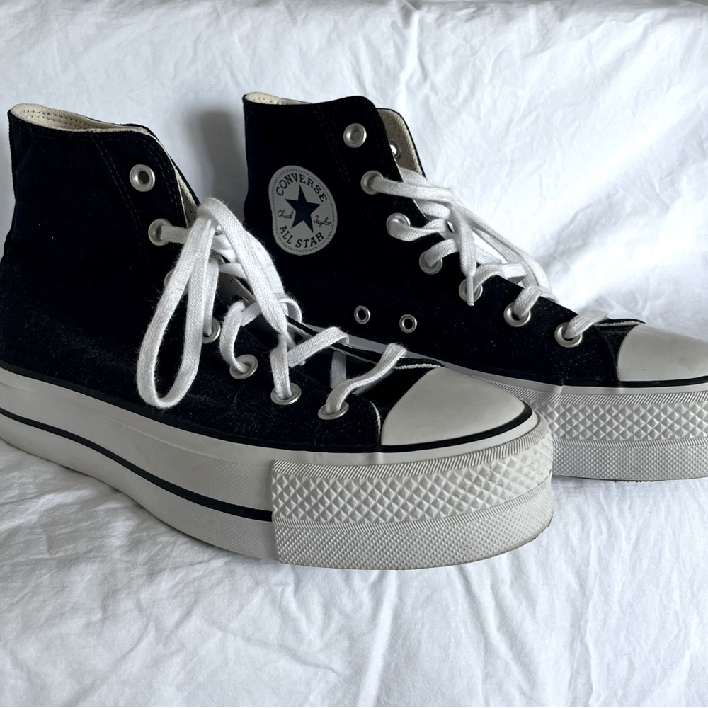 Black High Top Platform Converse Chuck Taylor | Wmns 7.5